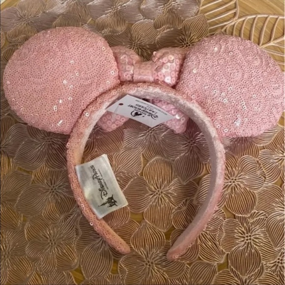 πHPπππ Pink Bow Mickey Minnie Mouse Sequin Ears Headband - Picture 3 of 3